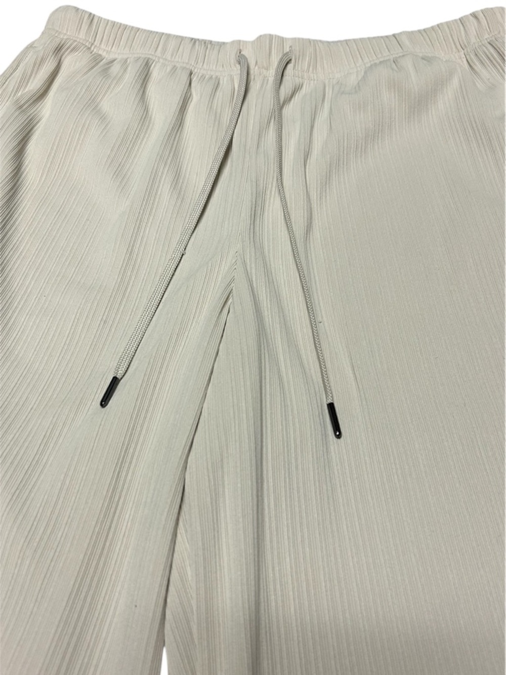 GU Women Ribbed Pull-On Cropped Pants Size L Natural - Picture 4 of 5